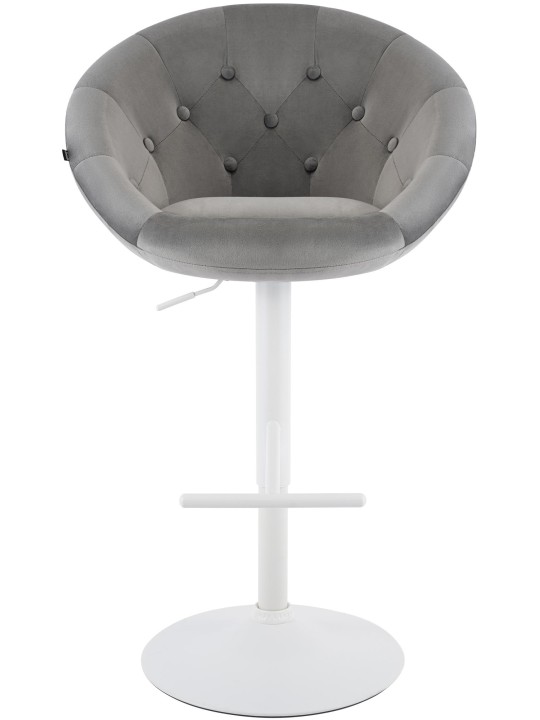 Tabouret de bar London velours blanc, gris Tabouret de bar London velours blanc, gris