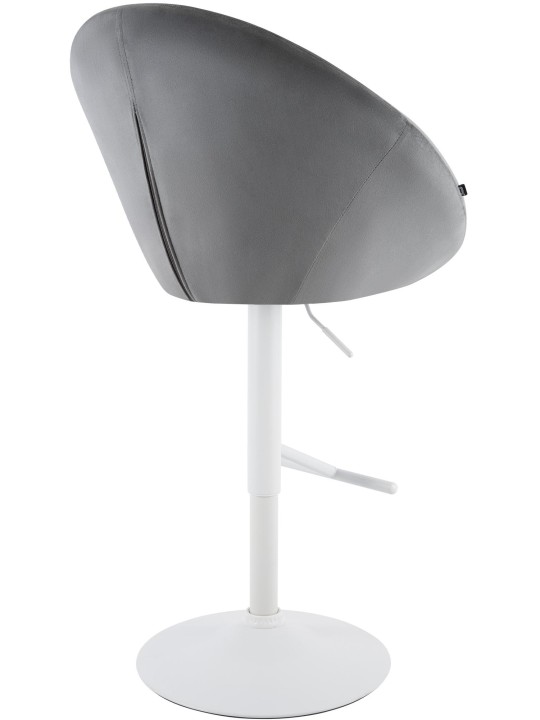 Tabouret de bar London velours blanc, gris Tabouret de bar London velours blanc, gris