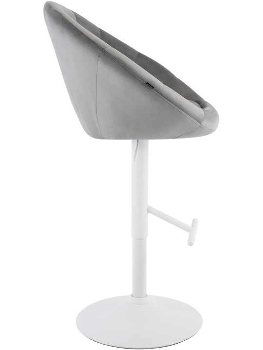 Tabouret de bar London velours blanc, gris Tabouret de bar London velours blanc, gris