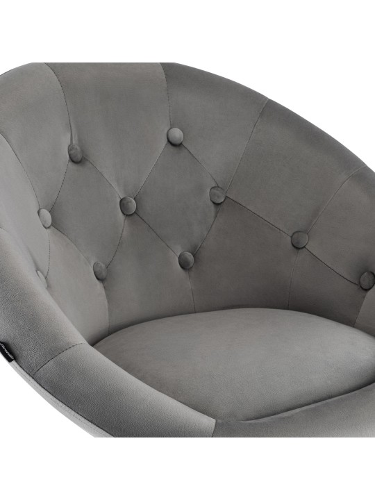 Tabouret de bar London velours blanc, gris Tabouret de bar London velours blanc, gris