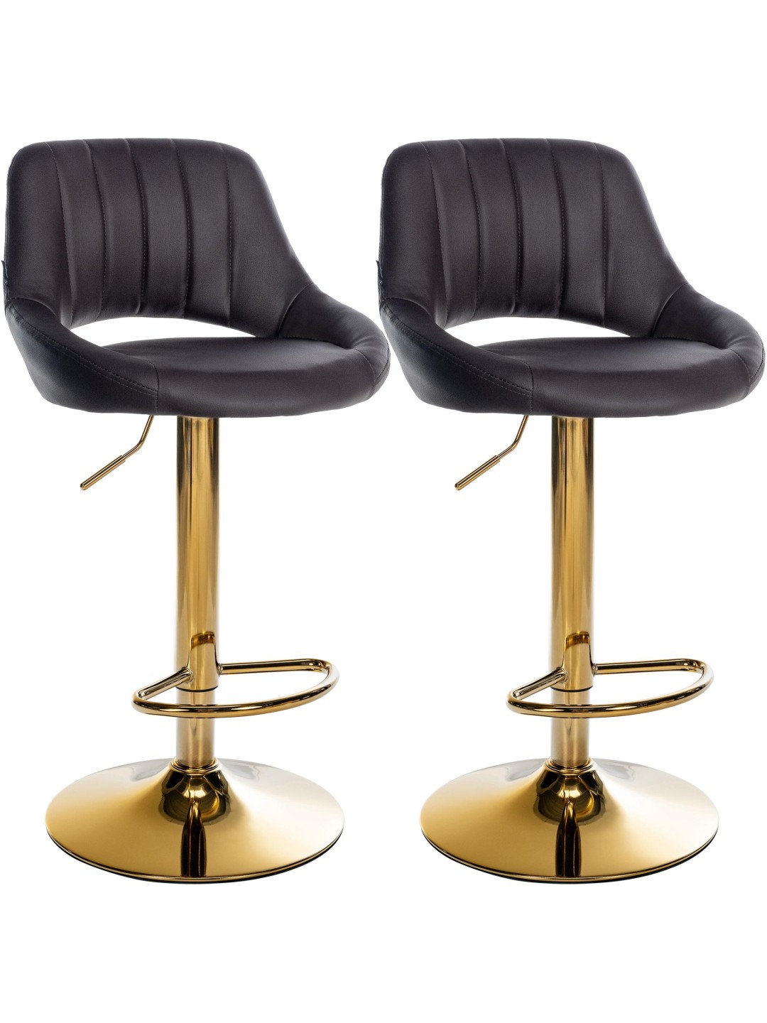 Lot de 2 tabourets de bar Milet similicuir G, marron
