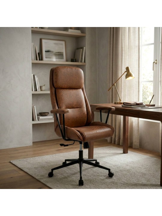 Chaise de bureau Siddar, marron antique