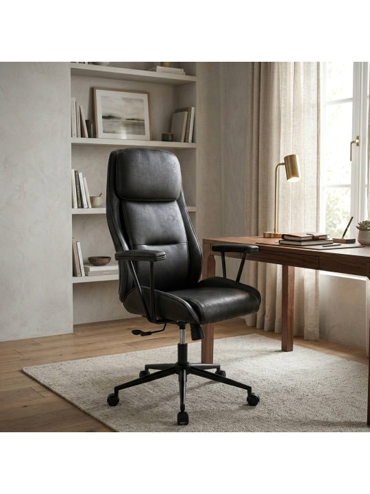 Chaise de bureau Siddar, noir antique