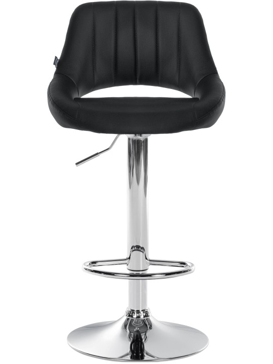 Tabouret de bar Milet simili cuir chromé, noir Tabouret de bar Milet simili cuir chromé, noir