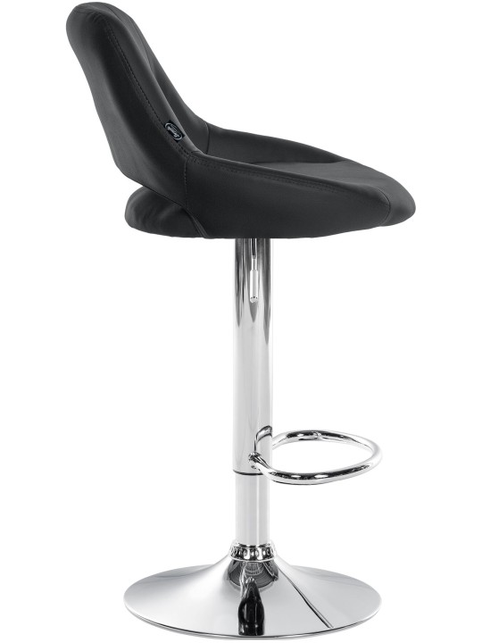 Tabouret de bar Milet simili cuir chromé, noir Tabouret de bar Milet simili cuir chromé, noir