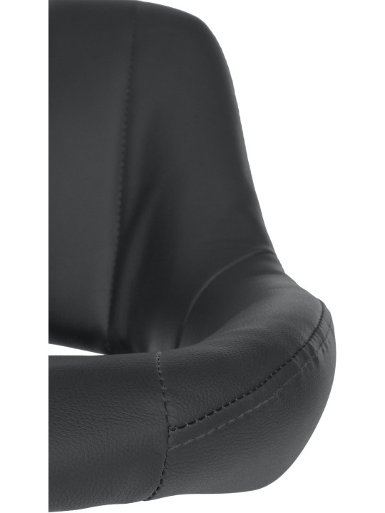 Tabouret de bar Milet simili cuir, noir