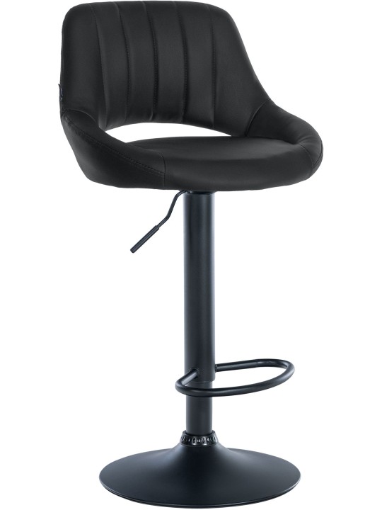 Tabouret de bar Milet simili cuir, noir