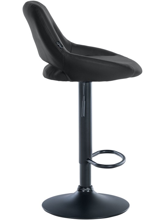 Tabouret de bar Milet simili cuir, noir