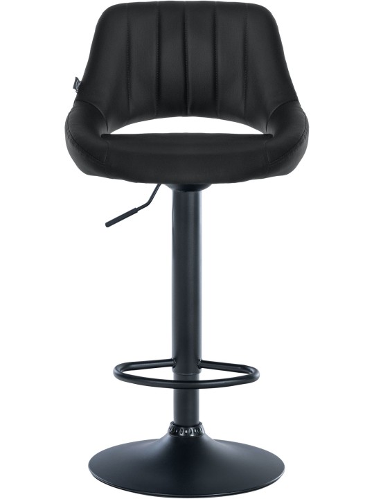Tabouret de bar Milet simili cuir, noir