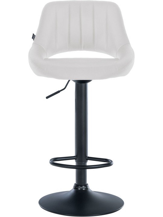 Tabouret de bar Milet simili cuir, blanc
