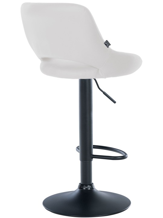 Tabouret de bar Milet simili cuir, blanc