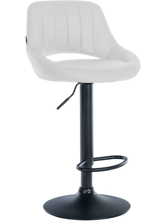 Tabouret de bar Milet simili cuir, blanc