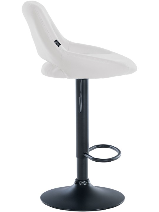 Tabouret de bar Milet simili cuir, blanc