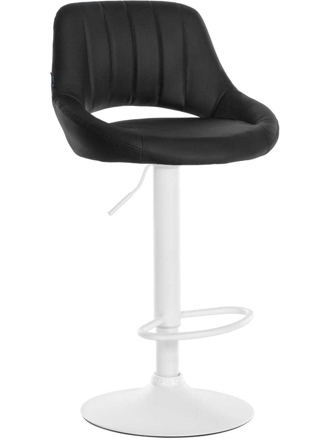 Tabouret de bar Milet simili cuir, noir