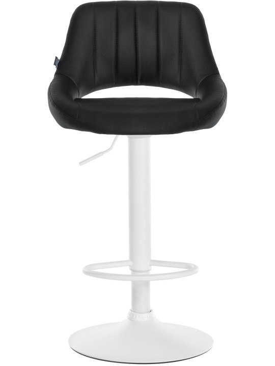 Tabouret de bar Milet simili cuir, noir