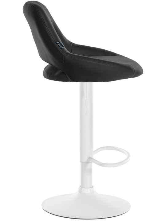 Tabouret de bar Milet simili cuir, noir