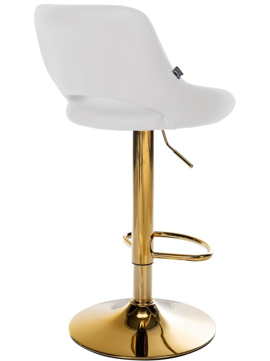 Tabouret de bar Milet simili cuir or, blanc Tabouret de bar Milet simili cuir or, blanc