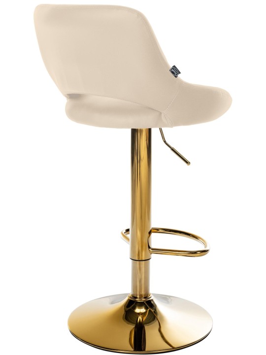 Tabouret de bar Milet simili cuir or, crème Tabouret de bar Milet simili cuir or, crème
