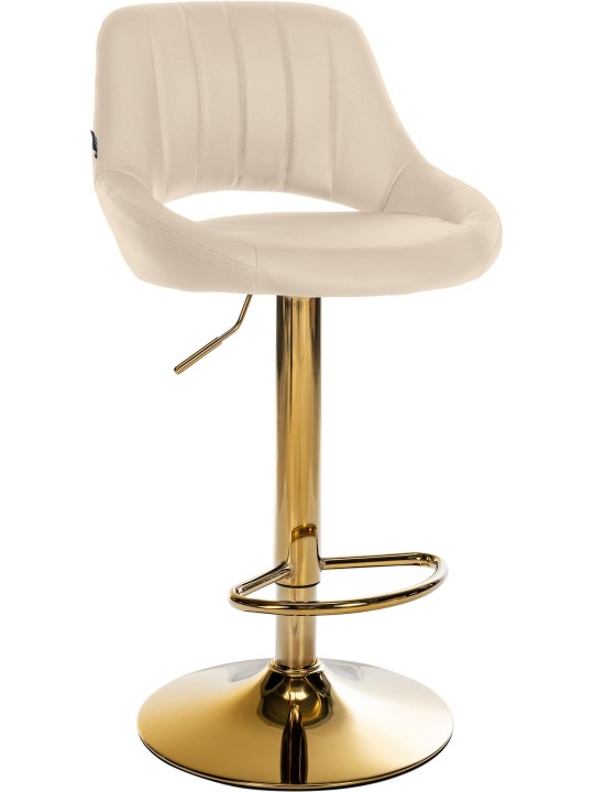 Tabouret de bar Milet simili cuir or, crème Tabouret de bar Milet simili cuir or, crème