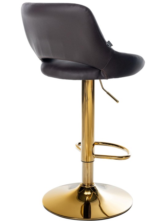 Tabouret de bar Milet similicuir or, brun