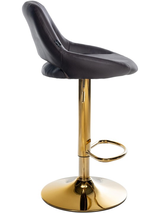 Tabouret de bar Milet similicuir or, brun
