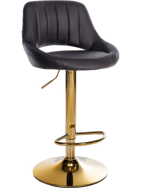 Tabouret de bar Milet similicuir or, brun