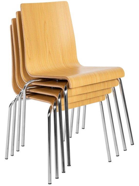 Lot de 4 chaises visiteur Gahanna, naturel Lot de 4 chaises visiteur Gahanna, naturel