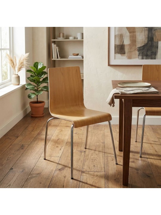Lot de 4 chaises visiteur Gahanna, naturel Lot de 4 chaises visiteur Gahanna, naturel