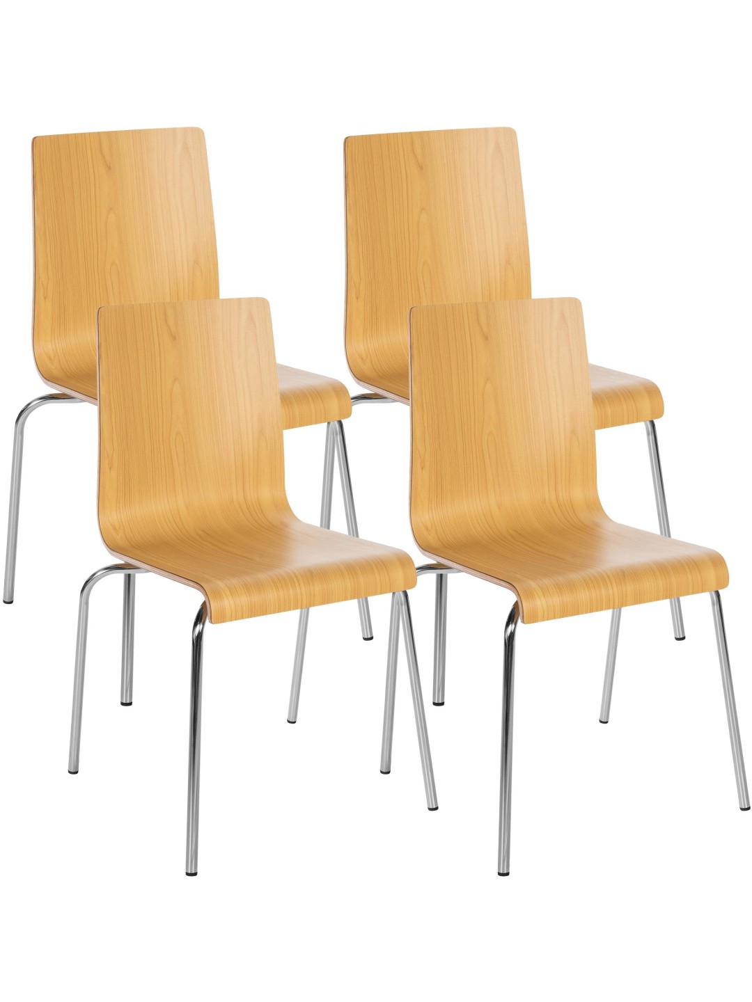 Lot de 4 chaises visiteur Gahanna, naturel