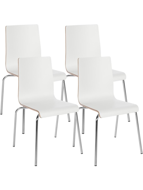 Lot de 4 chaises visiteur Gahanna, blanc Lot de 4 chaises visiteur Gahanna, blanc