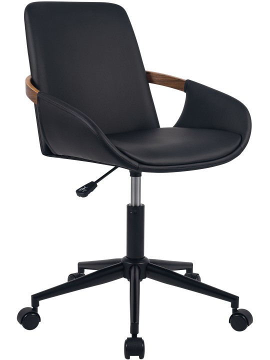 Chaise de bureau Daina simili cuir, noyer/noir Chaise de bureau Daina simili cuir, noyer/noir