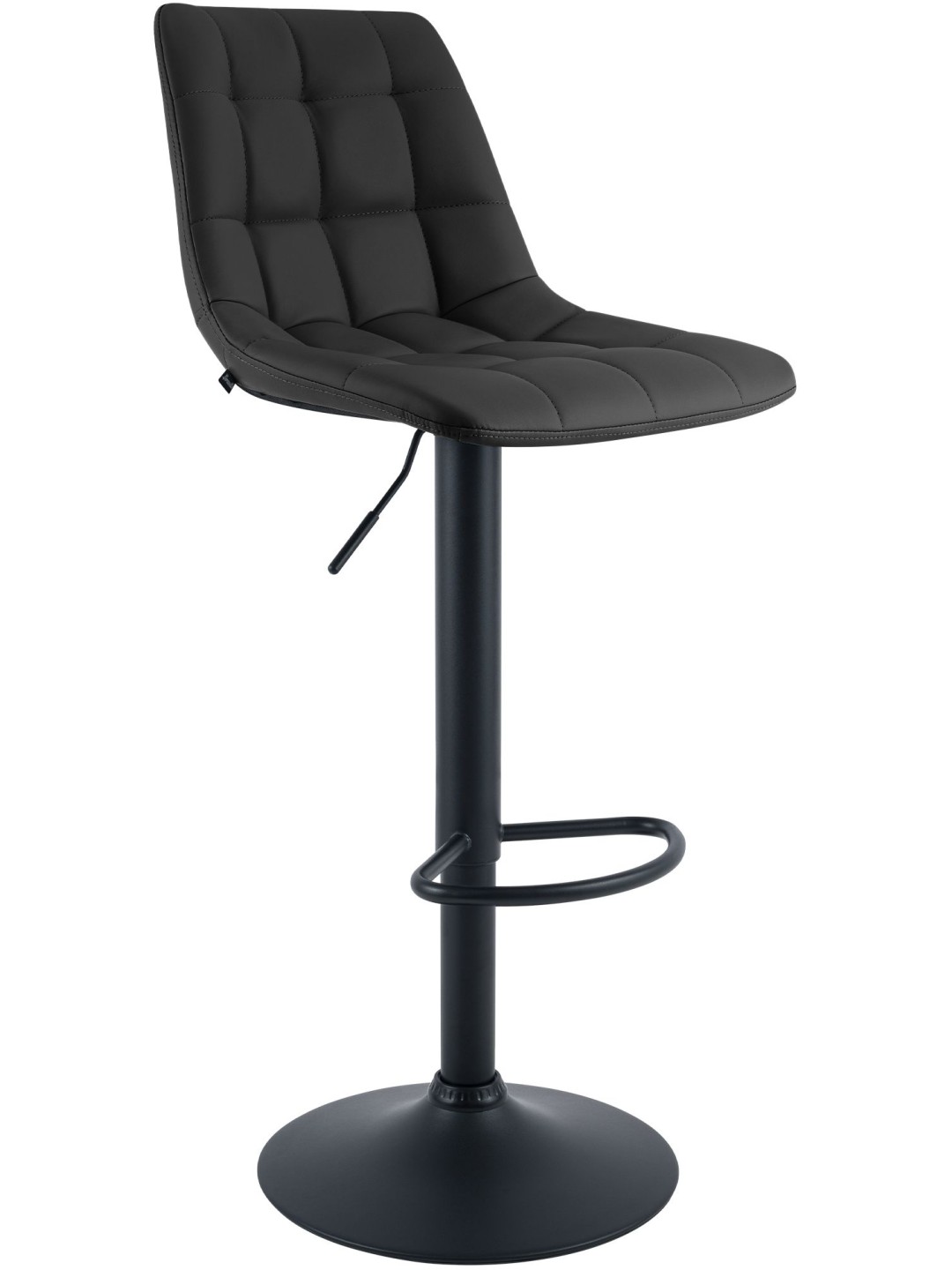 Tabouret de bar Mapun similicuir, noir