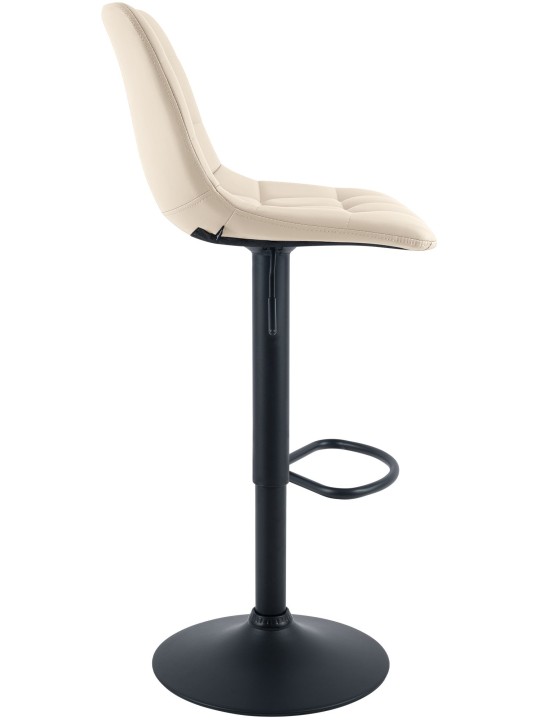 Tabouret de bar Mapun cuir synthétique, crème