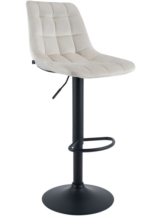 Tabouret de bar Mapun velours, crème