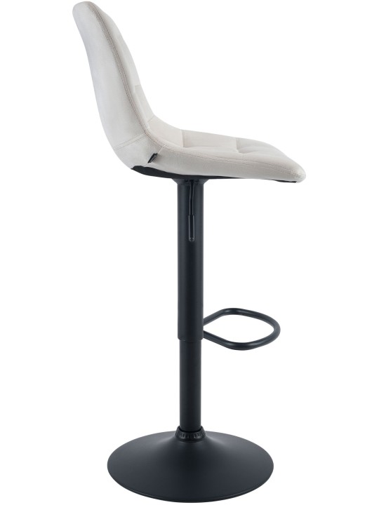 Tabouret de bar Mapun velours, crème
