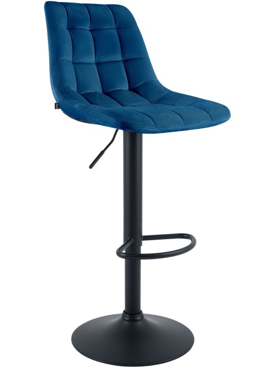 Tabouret de bar Mapun velours, bleu