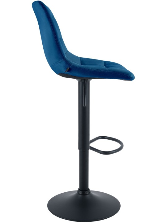 Tabouret de bar Mapun velours, bleu