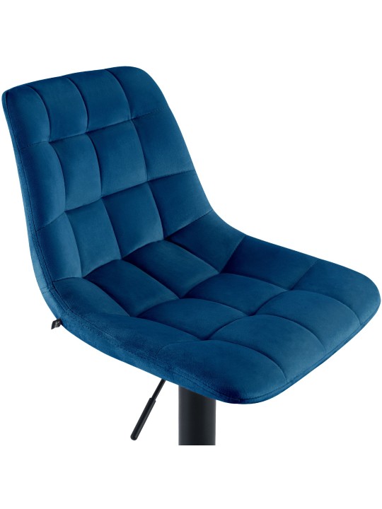 Tabouret de bar Mapun velours, bleu