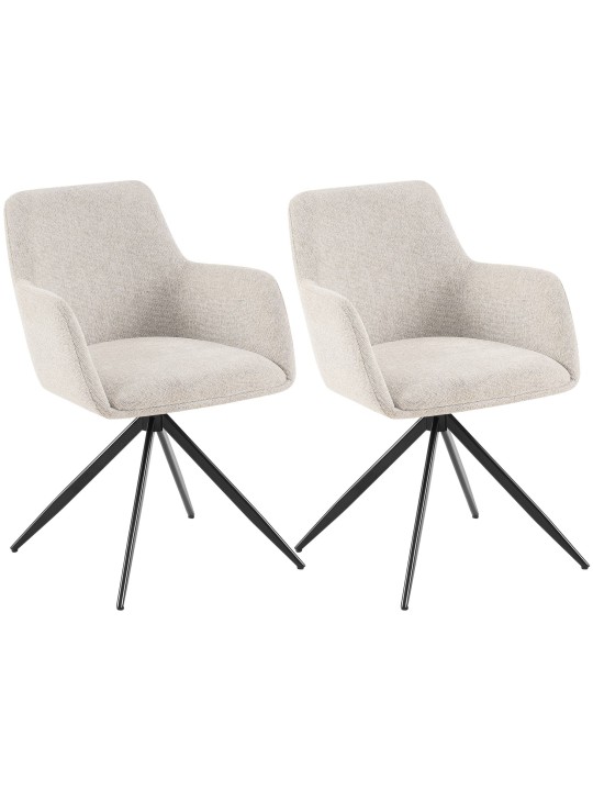 Lot de 2 chaises de salle à manger Olema tissu, crème Lot de 2 chaises de salle à manger Olema tissu, crème