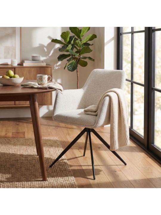 Lot de 2 chaises de salle à manger Olema tissu, crème Lot de 2 chaises de salle à manger Olema tissu, crème