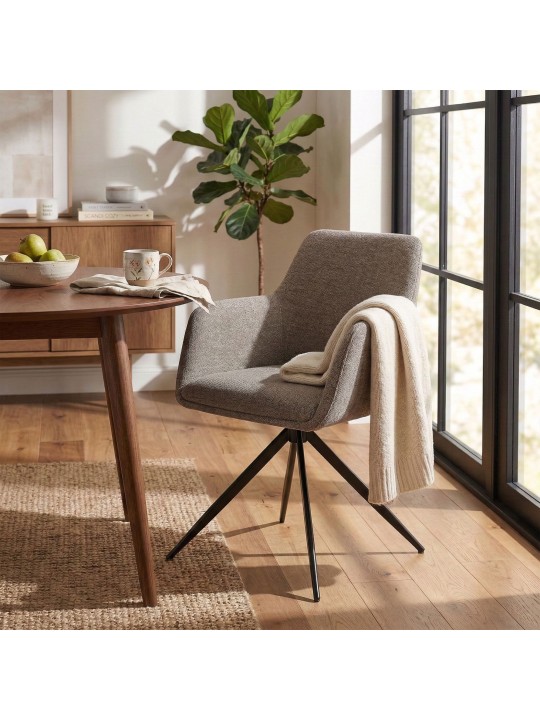Lot de 2 chaises de salle à manger Olema tissu, taupe Lot de 2 chaises de salle à manger Olema tissu, taupe