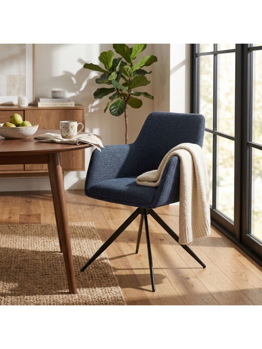 Lot de 2 chaises de salle à manger Olema tissu, bleu Lot de 2 chaises de salle à manger Olema tissu, bleu