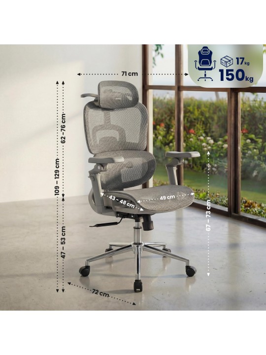 Chaise de bureau Jenson, grise