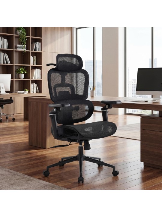 Chaise de bureau Jenson, noire