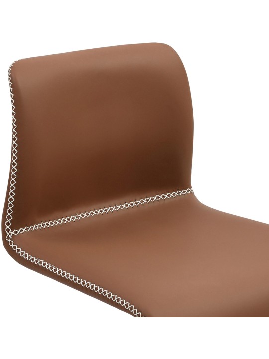 Lot de 2 tabourets de bar Henchy similicuir, marron