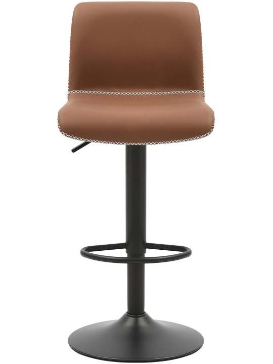 Lot de 2 tabourets de bar Henchy similicuir, marron