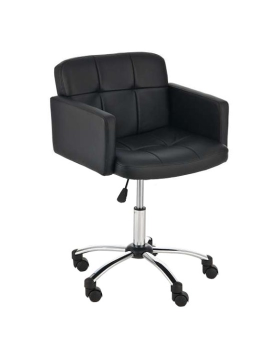 Tabouret de travail Los Angeles simili cuir, noir