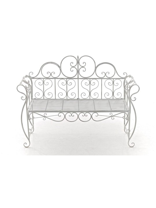 Banc de jardin Minna, blanc antique