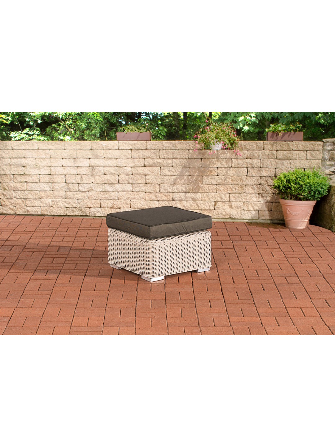 Tabouret Bilbao / Madère Anthracite, blanc nacré