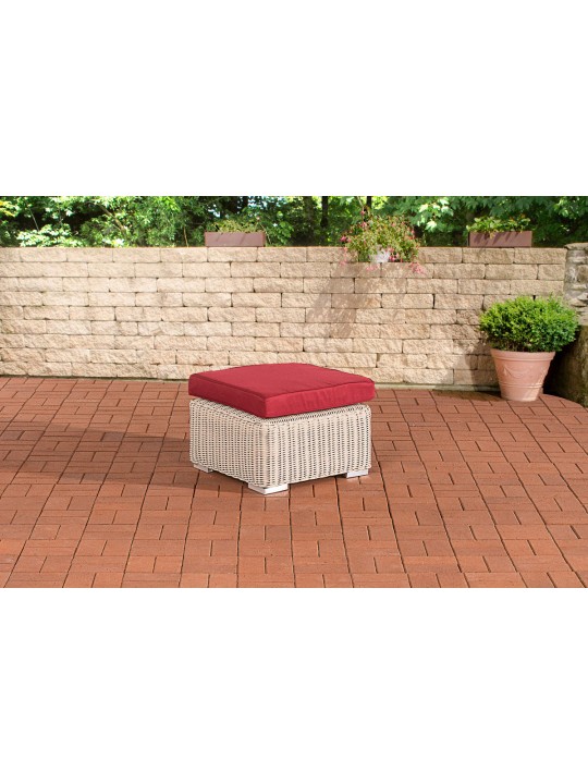 Tabouret Bilbao / Madère Rouge Rubis, blanc nacré